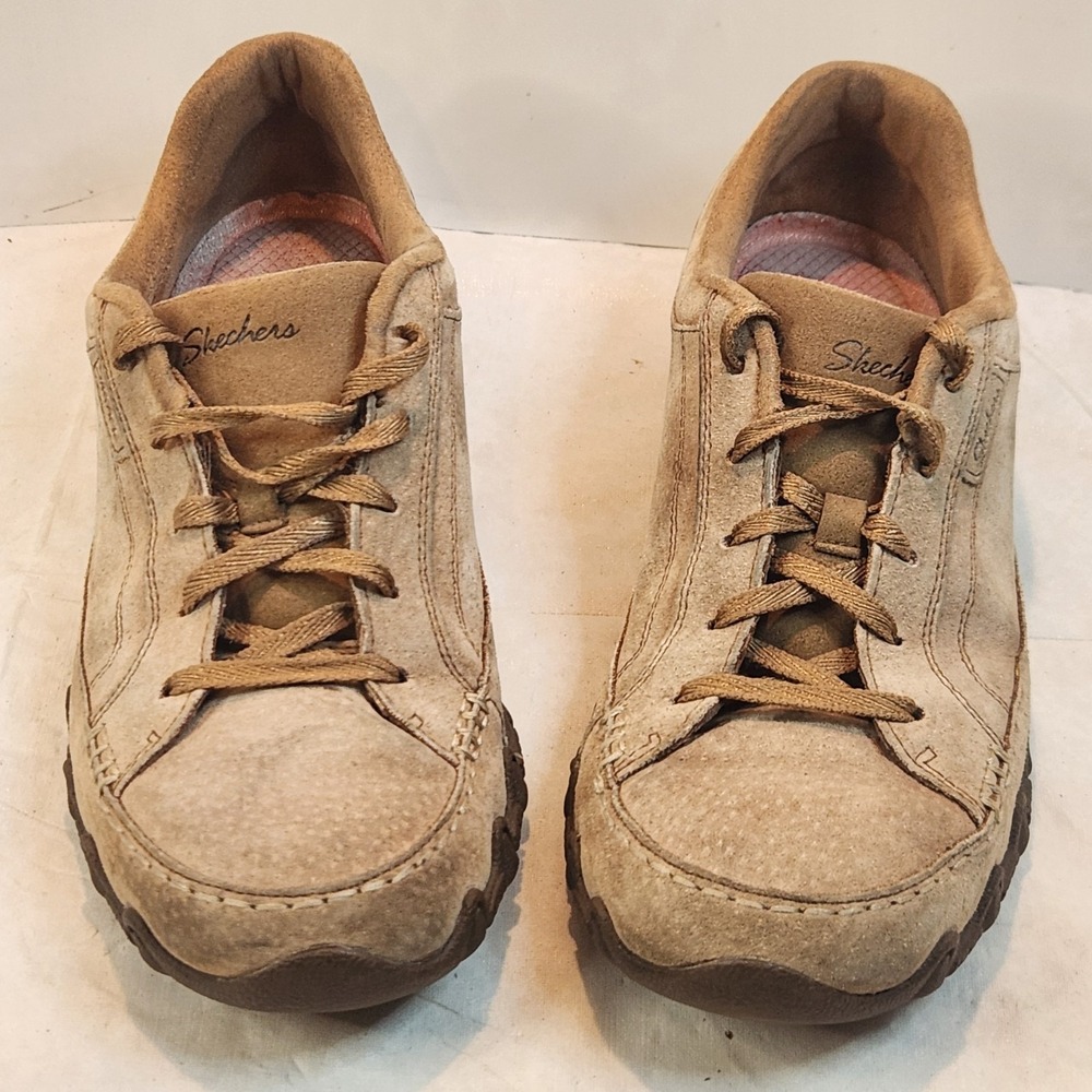 Skechers Bikers Curbed Womens 9 Brown Suede Relaxed Fit Memory Foam Sneakers